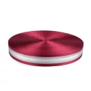 Sima kétoldalas hevederszalag lurexel szélessége 38 mm - 2 vörös bordó ezüst Sima kétoldalas hevederszalag lurexel szélessége 38 mm - 2 vörös bordó ezüst