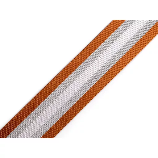 Sima kétoldalas hevederszalag lurexel szélessége 38 mm