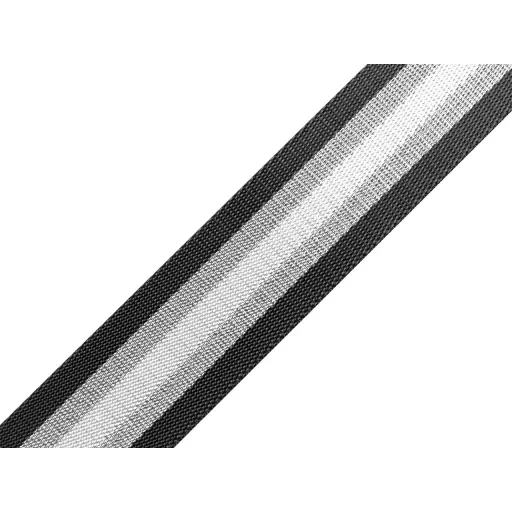Sima kétoldalas hevederszalag lurexel szélessége 38 mm