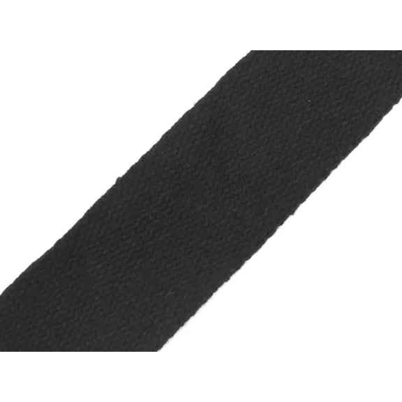 Pamut heveder szélessége 40 mm gurtni - fekete Pamut heveder szélessége 40 mm gurtni - fekete