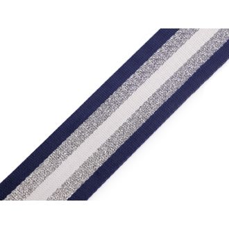 Sima kétoldalas pánt lurexel szélessége 50 mm