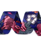 Sima kétoldalas heveder paisley szélessége 38 mm - 1 kék 