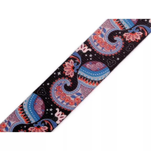 Sima kétoldalas heveder paisley szélessége 38 mm - 2 fekete Sima kétoldalas heveder paisley szélessége 38 mm - 2 fekete