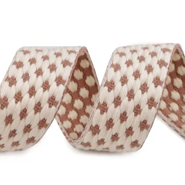3D hatású heveder szalag 38 mm - 1 bézs 
