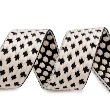 3D hatású heveder szalag 38 mm - 3 fekete 