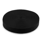 Pamut hatású PES heveder 32 mm széles - fekete (45 m-os csomagolás)