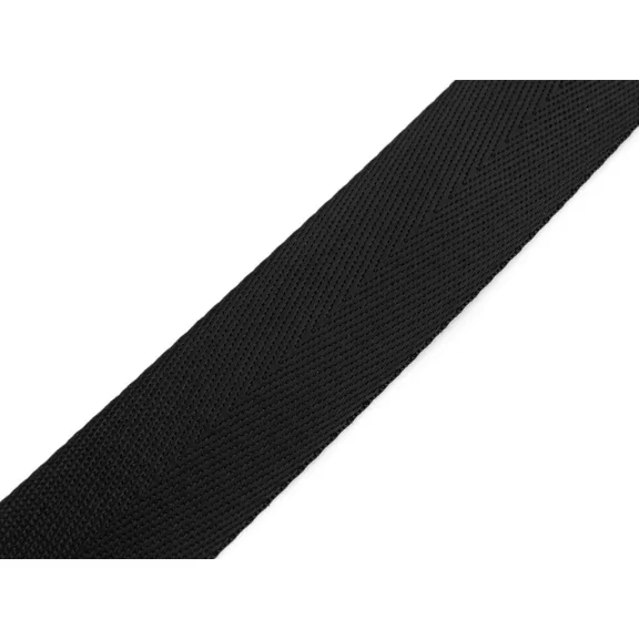 Heveder szalag sima fényes 32 mm széles - fekete Heveder szalag sima fényes 32 mm széles - fekete