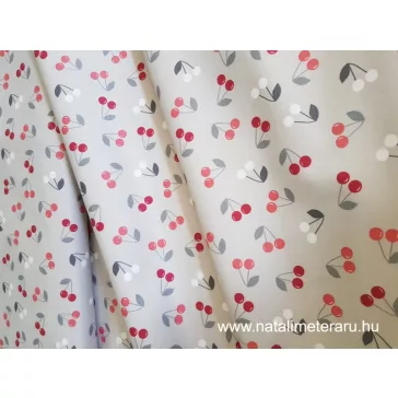 Light beige, red meggyes blended pile teflonos twill fabric