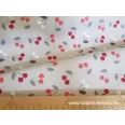 Light beige, red meggyes blended pile teflonos twill fabric