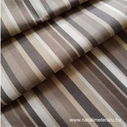 Bézs-barna csíkos kevert szálas teflonos twill szövet