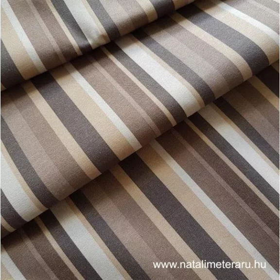 Bézs-barna csíkos kevert szálas teflonos twill szövet Bézs-barna csíkos kevert szálas teflonos twill szövet