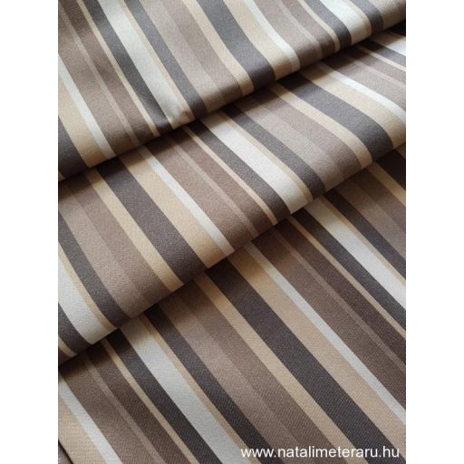 Bézs-barna csíkos kevert szálas teflonos twill szövet