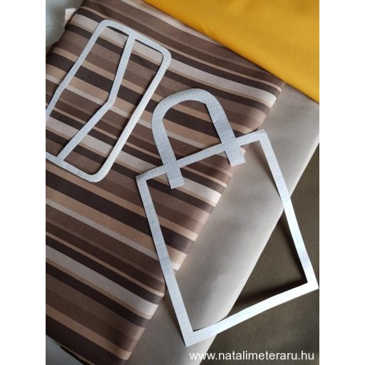 Bézs-barna csíkos kevert szálas teflonos twill szövet