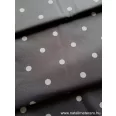   Dark grey, light grey polka-dot blended pile teflonos twill fabric