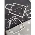   Dark grey, light grey polka-dot blended pile teflonos twill fabric