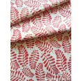   Red leaves patterned blended pile teflonos cotton twill fabric