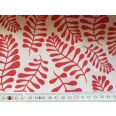   Red leaves patterned blended pile teflonos cotton twill fabric