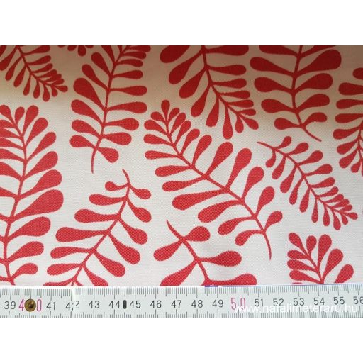 Piros levelek mintás kevert szálas teflonos pamut twill szövet