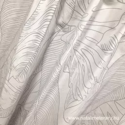   Halvány szürke pálma leveles prémium pamutperkál 220 cm széles