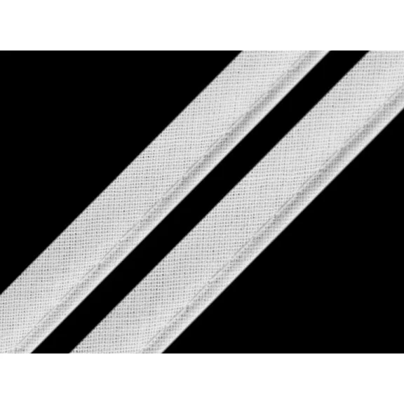 Pamut paszpól szalag / kéder szélessége 12 mm - 100 fehér (50 m-es csomagolás) Pamut paszpól szalag / kéder szélessége 12 mm - 100 fehér (50 m-es csomagolás)