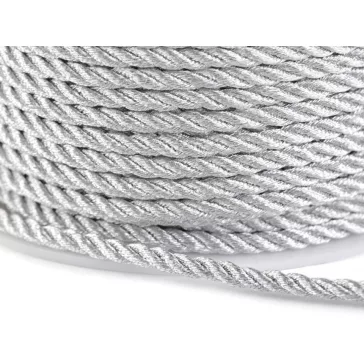   Sodrottt zsinór lurexszel Ø3 mm - 2 ezüst (100 m-os csomagolás)