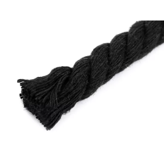 Sodort pamut zsinór, Ø12 mm, 10 m, makramé - 4 fekete (10 m-es csomagolás) Sodort pamut zsinór, Ø12 mm, 10 m, makramé - 4 fekete (10 m-es csomagolás)