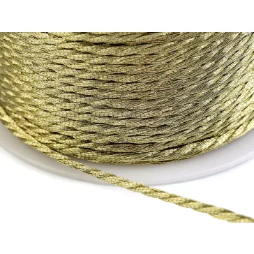   Tekert zsinór Ø1,5 mm fémszálakkal - arany (90 m-os csomagolás)