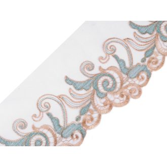 Horgolt paszomány monofilen lurexxel szélessége 18 cm