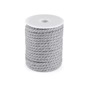   Sodrott pamut zsinór Ø8 mm macrame - 4 szürke (60 m-os csomagolás)