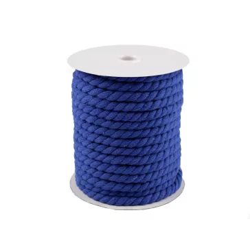   Sodrott pamut zsinór Ø8 mm macrame - 10 (610) királykék (60 m-os csomagolás)