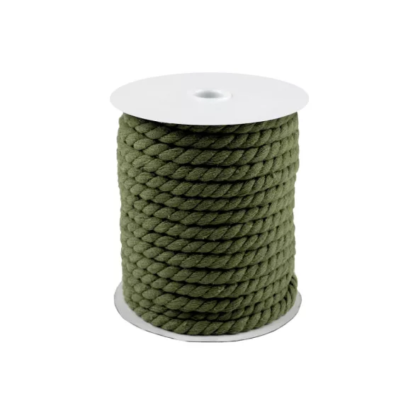 Sodrott pamut zsinór Ø8 mm macrame - 9 (613) khakizöld (20 m-es csomagolás) Sodrott pamut zsinór Ø8 mm macrame - 9 (613) khakizöld (20 m-es csomagolás)