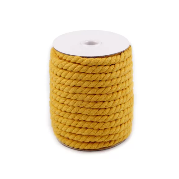 Sodrott pamut zsinór Ø8 mm macrame - 13 mustárszínű (20 m-es csomagolás) Sodrott pamut zsinór Ø8 mm macrame - 13 mustárszínű (20 m-es csomagolás)