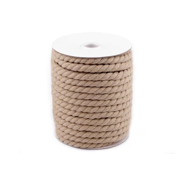 Sodrott pamut zsinór Ø8 mm macrame - 11 természetes bézs (60 m-os csomagolás) Sodrott pamut zsinór Ø8 mm macrame - 11 természetes bézs (60 m-os csomagolás)