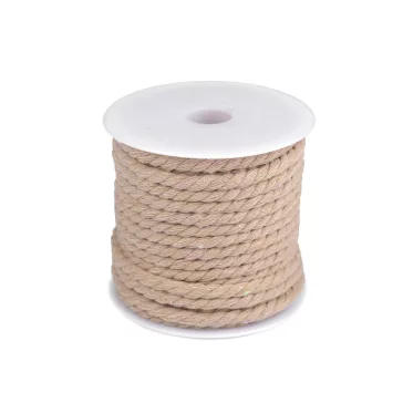   Sodrott pamutzsinór Ø5 mm macrame - 1 nyers-natür (90 m-os csomagolás)