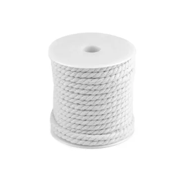   Sodrott pamutzsinór Ø5 mm macrame - 2 Törtfehér (90 m-os csomagolás)