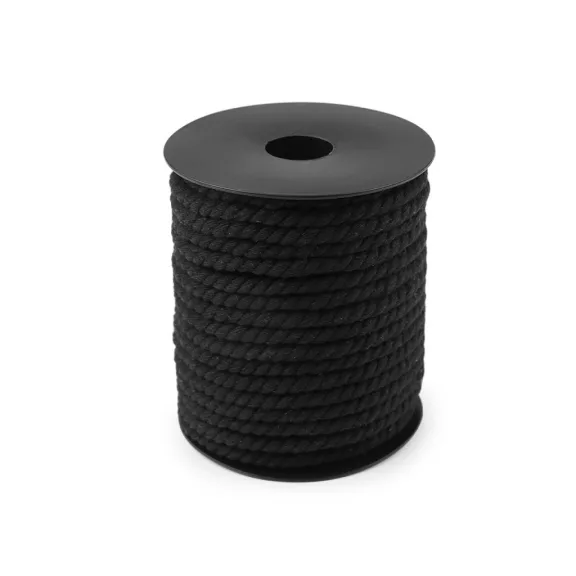 Sodrott pamutzsinór Ø5 mm macrame - 5 fekete (15 m-es csomagolás) Sodrott pamutzsinór Ø5 mm macrame - 5 fekete (15 m-es csomagolás)