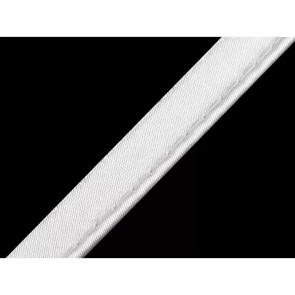Szatén paszpól szegő - kéder szalg szélessége 10 mm - 2 fehér (20 m-es csomagolás) Szatén paszpól szegő - kéder szalg szélessége 10 mm - 2 fehér (20 m-es csomagolás)