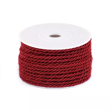   Sodrott zsinór Ø3 mm - 8 sötétpiros (100 m-os csomagolás)