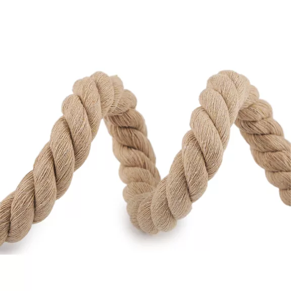 Sodrott pamutzsinór Ø20 mm macrame - 3 természetes bézs Sodrott pamutzsinór Ø20 mm macrame - 3 természetes bézs