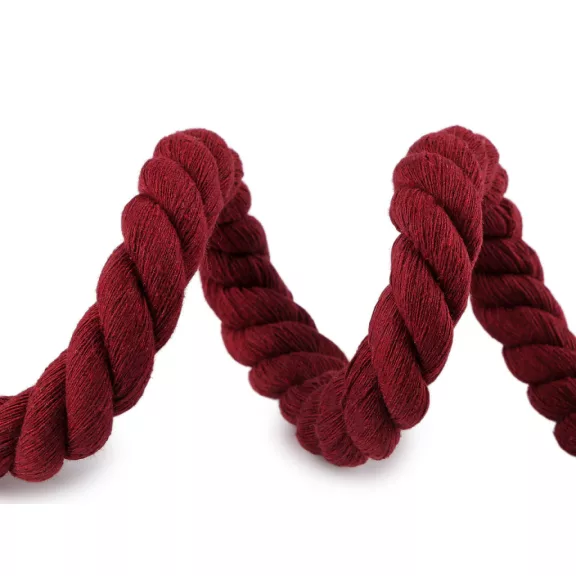Sodrott pamutzsinór Ø20 mm macrame - 6 sötétpiros Sodrott pamutzsinór Ø20 mm macrame - 6 sötétpiros