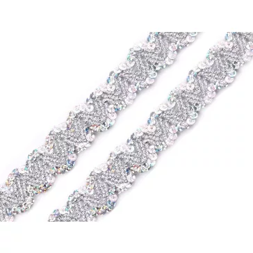   Flitter szalag 20 mm-es hologramm bortni - 1 ezüst hologramm (67,5 m-os csomagolás)