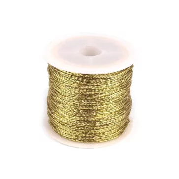   Üreges zsinór lurexszel Ø1 mm gömbölyű - 3 arany (4 db-os csomagolás)