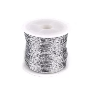  Üreges zsinór lurexszel Ø1 mm gömbölyű - 1 ezüst (12 db-os csomagolás)