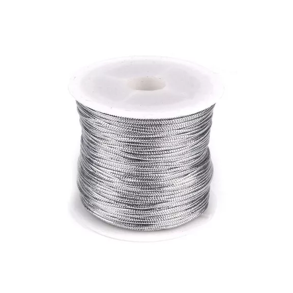 Üreges zsinór lurexszel Ø1 mm gömbölyű - 1 ezüst (12 db-os csomagolás) Üreges zsinór lurexszel Ø1 mm gömbölyű - 1 ezüst (12 db-os csomagolás)