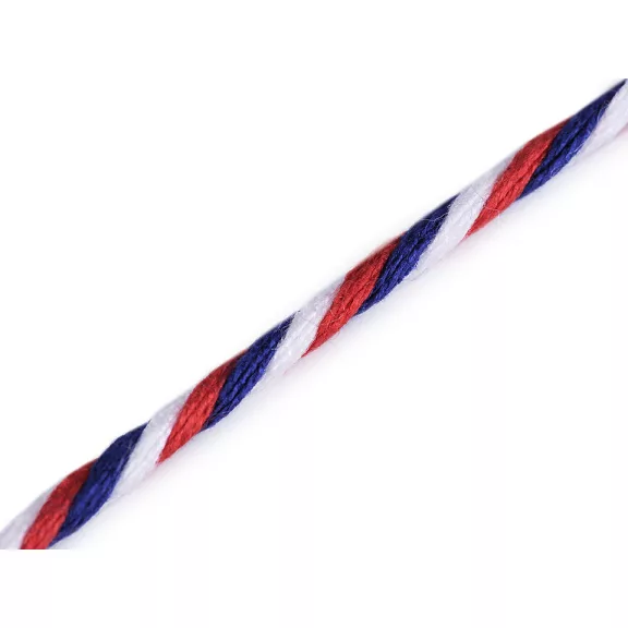 Nemzeti színű sodrott zsinór Ø2 mm hitelesítő tricolor - lásd a képen (200 m-os csomagolás) Nemzeti színű sodrott zsinór Ø2 mm hitelesítő tricolor - lásd a képen (200 m-os csomagolás)
