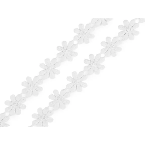 Légcsipke virág szélessége 15 mm - 5 fehér (27 m-os csomagolás) Légcsipke virág szélessége 15 mm - 5 fehér (27 m-os csomagolás)
