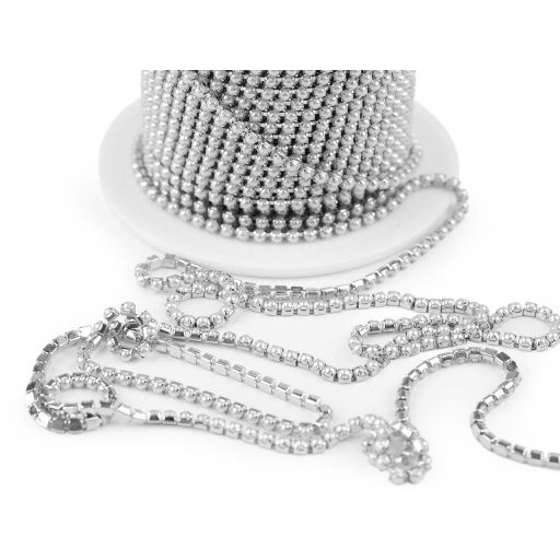 Gyöngyös lánc - félgyöngy széles 2 mm