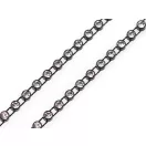Varrható méteres strasslánc színes foglalatban Ø4 mm - 2 crystal fekete (9 m-es csomagolás)