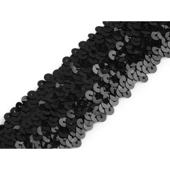 Gumis flitter szalag 45 mm elasztikus - 5 fekete Gumis flitter szalag 45 mm elasztikus - 5 fekete