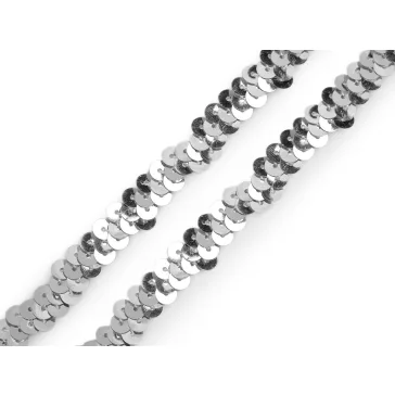 Gumis flitter szalag 10 mm elastikus - 1 ezüst